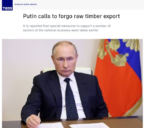 普京：有必要放弃原木出口
